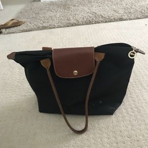 Navy long champ tote